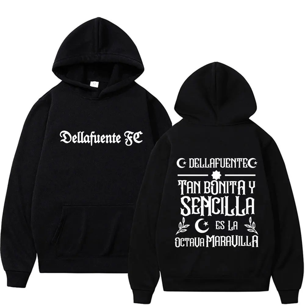 Rapper Dellafuente Album 2025 Letters Cover Hoodies Men Women Harajuku Fashion Hip Hop Oversized High Quality Hooded Sweatshirts