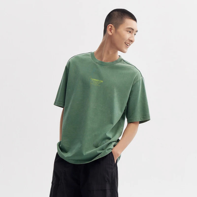Semir Men T Shirts Short-Sleeve T-Shirt Summer New Arrival 2024 Loose Fit And Contrasting Print Design Simple Tee Top Men