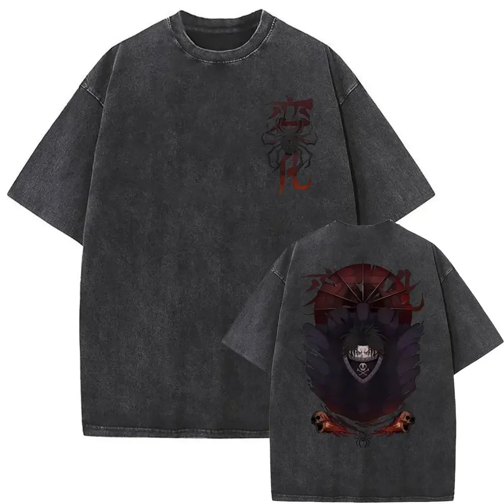Washed Vintage Anime Hunter X Hunter T-shirt Killua Zoldyck Graphic T Shirt Men Women Clothing Casual Oversized Crewneck Tshirt