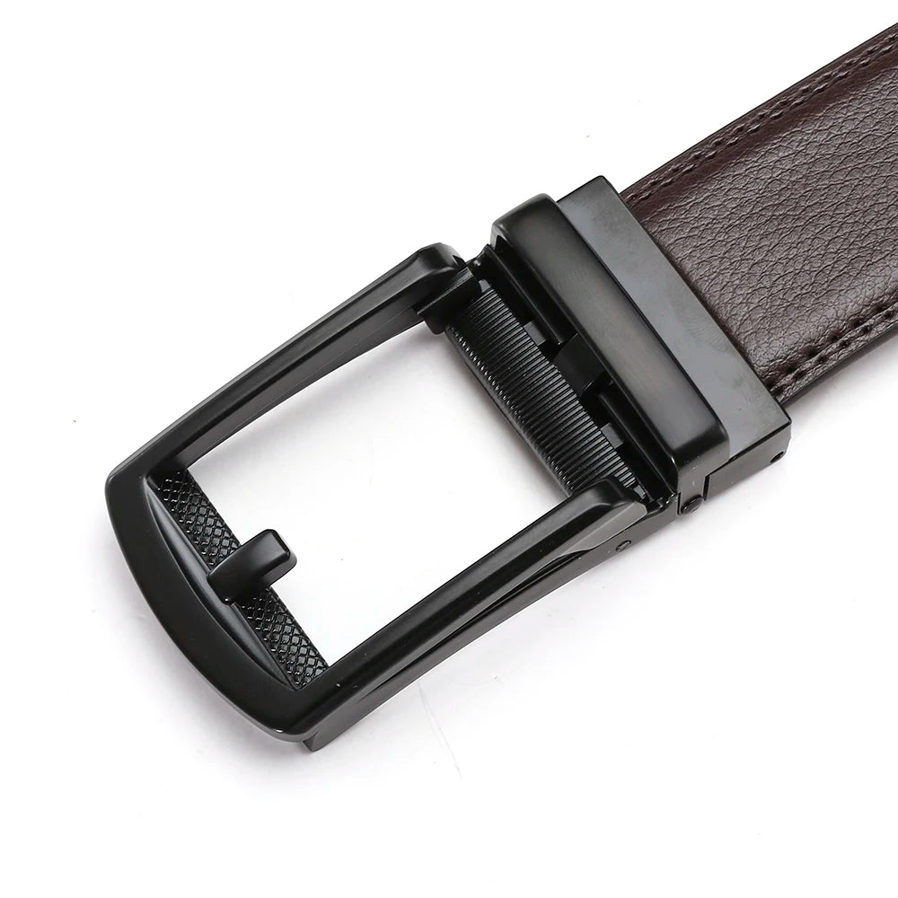 Men's Leather Belts Fashion Automatic Buckle Cowskin Male Belts Luxury Designer Black Brown 3.5cm