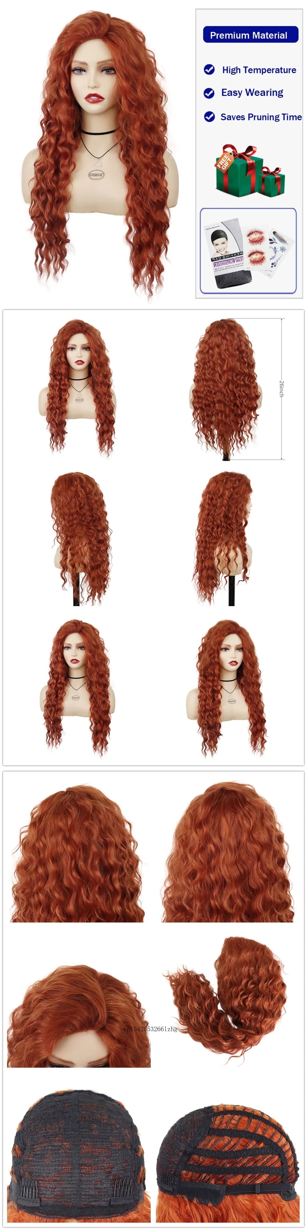 GNIMEGIL Synthetic Grey Hair Long Water Wave Wigs for Women Natural Fluffy Curly Wave Wig Cosplay Halloween Party Heat Resistant
