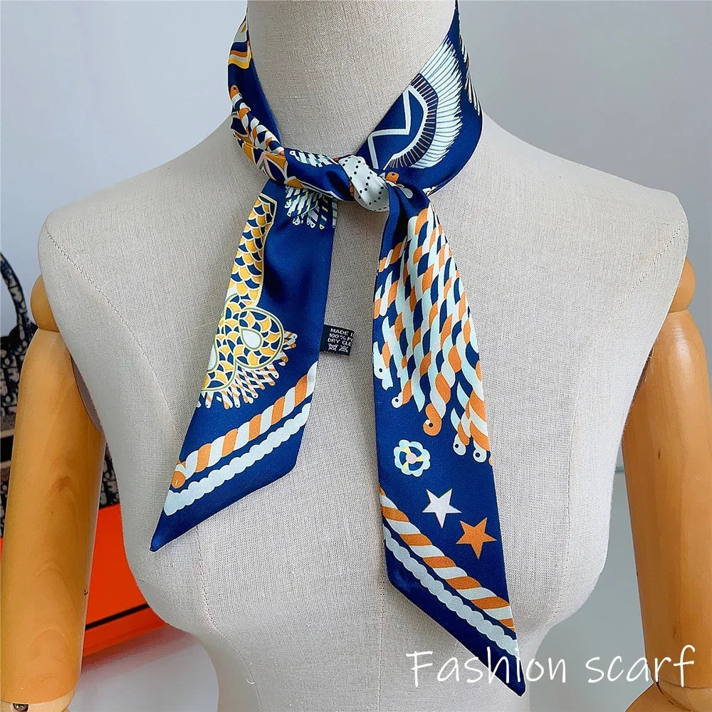 Luxury Long Scarf with Epaulet Design for Hermes Inspired Basket Bag Handle Styling Ins Trendy Accessory  Free Shipping