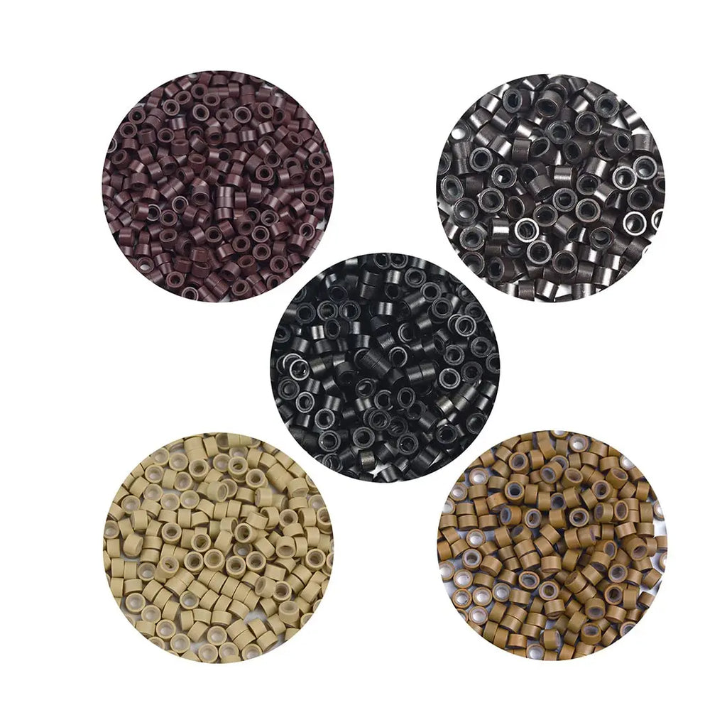 Microring Hair Extensions 500pcs 5mm 2mm Professional Hair Staples Tools Micro Ring Silicone Bead Microlink Feather Optional
