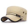 Unisex Baseball Cap Vintage Cadet Top Cap Washed Cotton Fashion Adjustable Flat Top Hat for Men Women