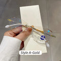 High Definition Lens Reading Glasses Women's Trendy Rimless Anti Blue Light Farsighted Eyewear Prescription Diopter Eyeglasses