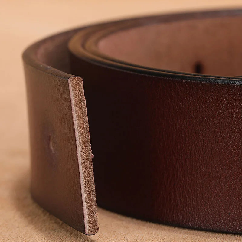 New Retro Smooth Buckle Belt Men's Oversized Leather Pure Cowhide Letter Belt Designer Belts Men High Quality