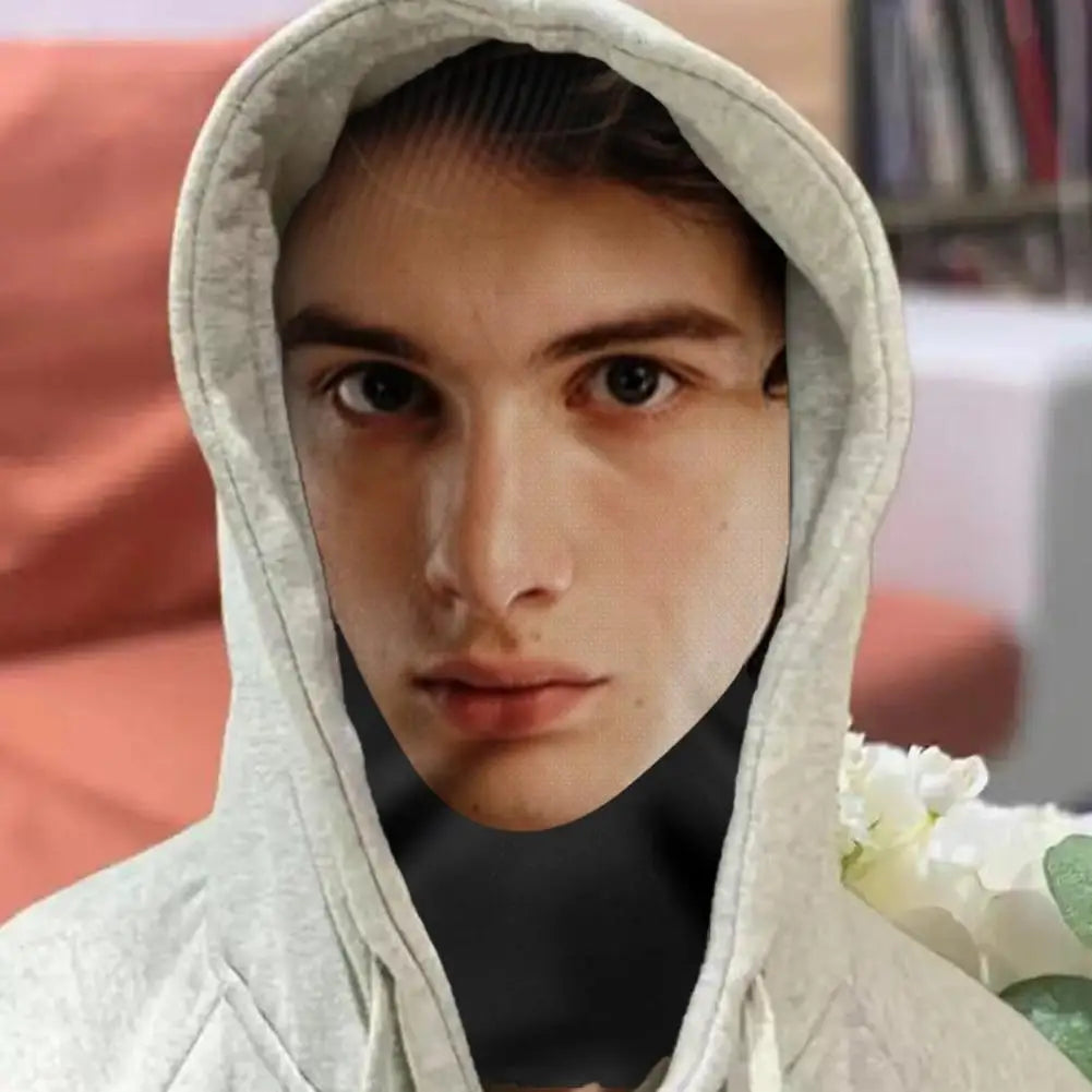 Funny 3D Printed Cosplay Face Mask Elastic Mesh Full Face Realistic Mask For Men Role Play Headdress Balaclava