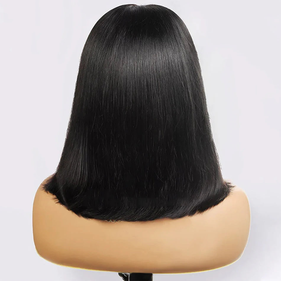 Wear Go Glueless 13x4 Bone Straight Bob Wig Lace Front Human Hair Wigs For Women Brazilian HD Transparent Lace Frontal Wig 180%