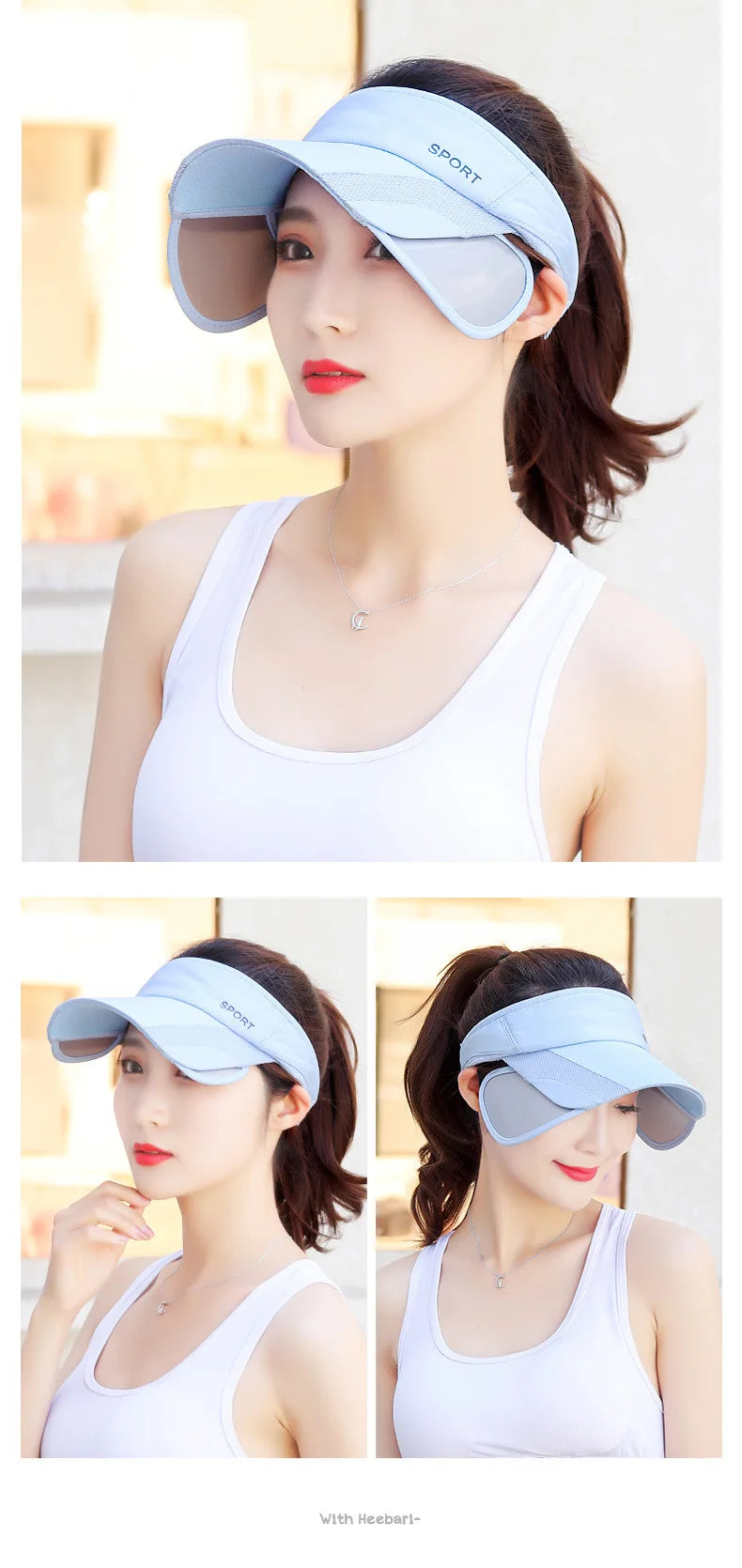 New Summer Outdoor Sport Casual Sports Empty Cap Men's Fishing Widened Pull-Out Brim Sunshade Sun Protection Hat Women