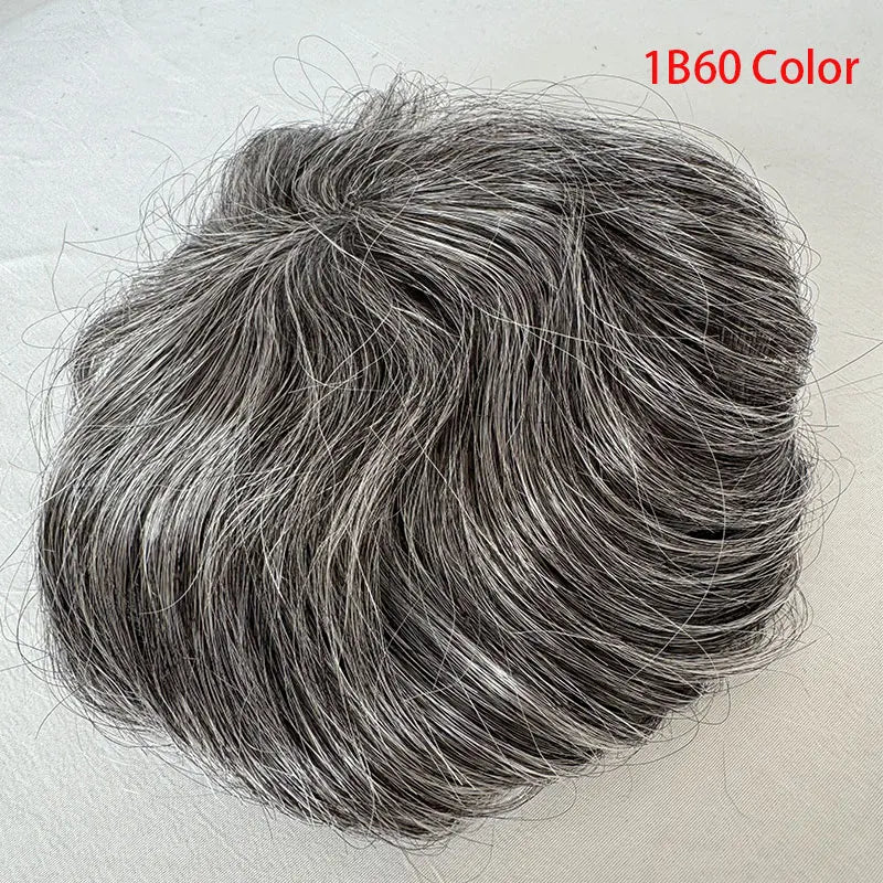 European Human Hair Men's Wigs Full Skin PU Bald Spot Patches Toupee For Men and Women 8cm X 8cm Hair Piece  Glue On Hair System