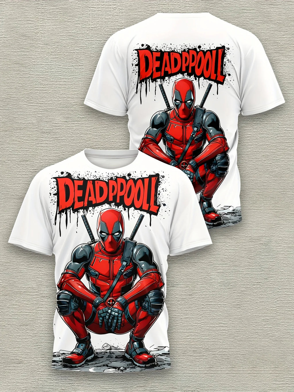 Marvel Deadpool Graphic T-Shirt 3D Print Superhero Men T Shirt