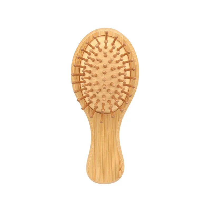 1pc bamboo mini air cushion comb anti-static comb hair care styling comb to reduce hair loss Special for real hair wigs
