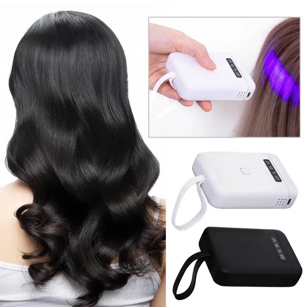 405nm 9.5*6.5cm LED Hair Extension Lamp 5000mAh Rechargeable UV Light Hair Extension Machine Home Handheld Wig Glue Curing Lamp