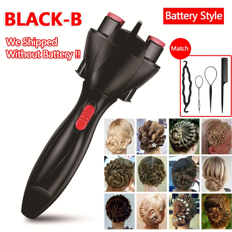 360 Degree Rotating Automatic Hair Braider Machine Two Strand Twist Braid Maker Electric Hair Styling Tool for Women Girls