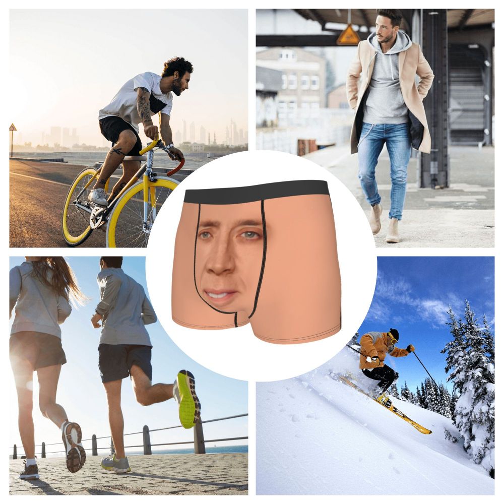 Custom Nicolas Cage Boxer Shorts For Homme 3D Printed Male Nic And His Girls Underwear Panties Briefs Breathbale Underpants