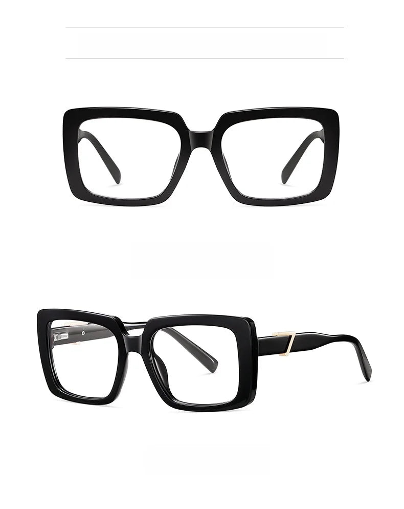 New Fashion Plate Blue Light Blocking Women's Glasses Frame Large Square Frame Optical Prescription Eyeglasses For Women BC910