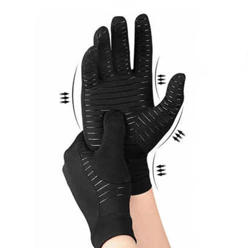 Copper Compression Arthritis Gloves Protect Hand Wrist Support Non-Slip Unisex Mitten Finger Joint Outdoor Effective Pain Relief