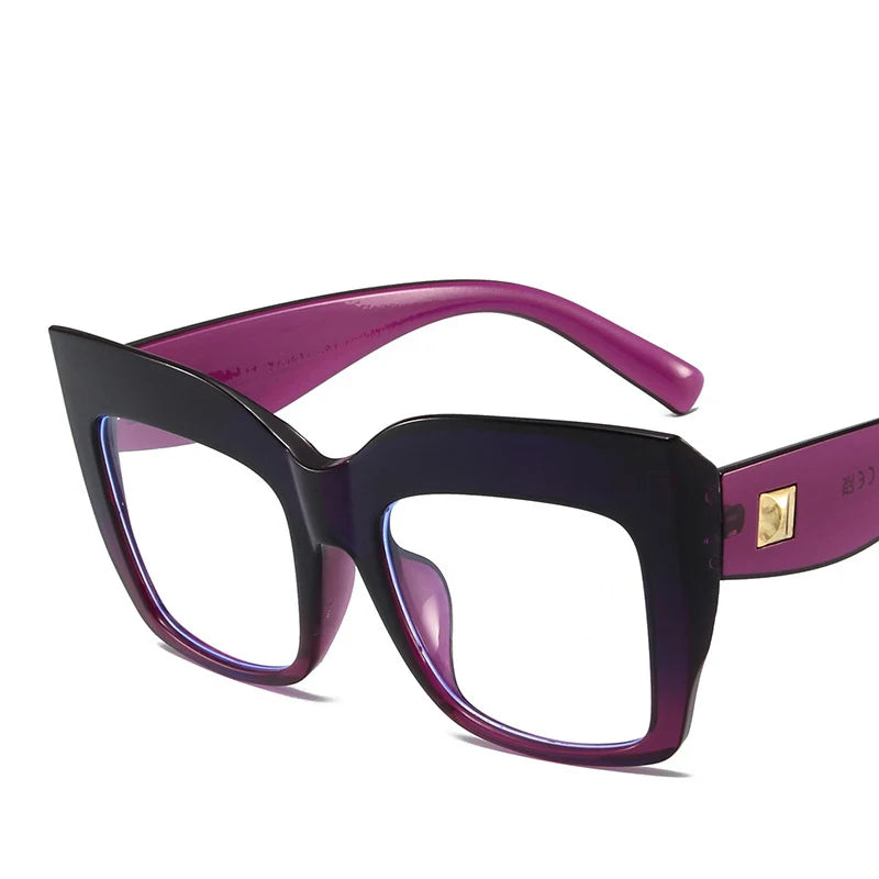 Oversize Women's Glasses Fashion Transparent Square Ladies Eyeglasses Blue Clear Lens Optical Female Eyewear Anti Blue Light