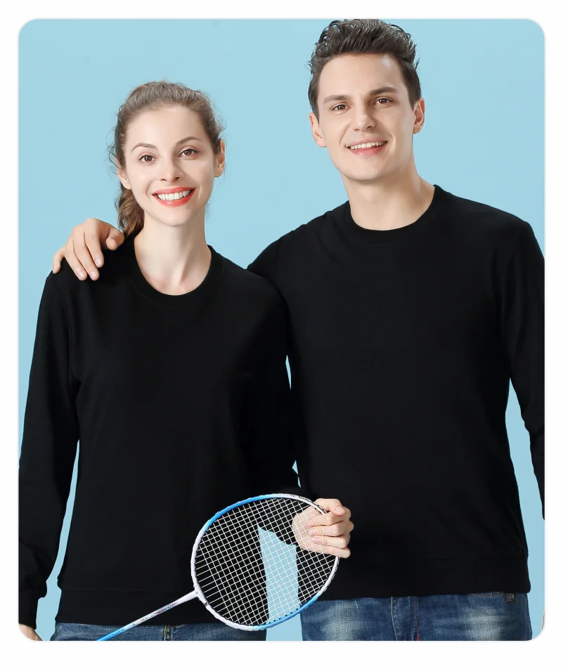 Elike Cotton Round Neck Sweater Custom Logo Printed Personal Group Brand Embroidery Design Men and Women 8 Colors