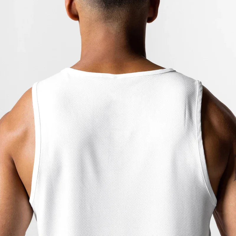 Men's Summer Quick Dry Mesh Breathable Casual Tank Top Male Gym Fitness Clothing Sleeveless Shirt Sports Running Vest Undershirt