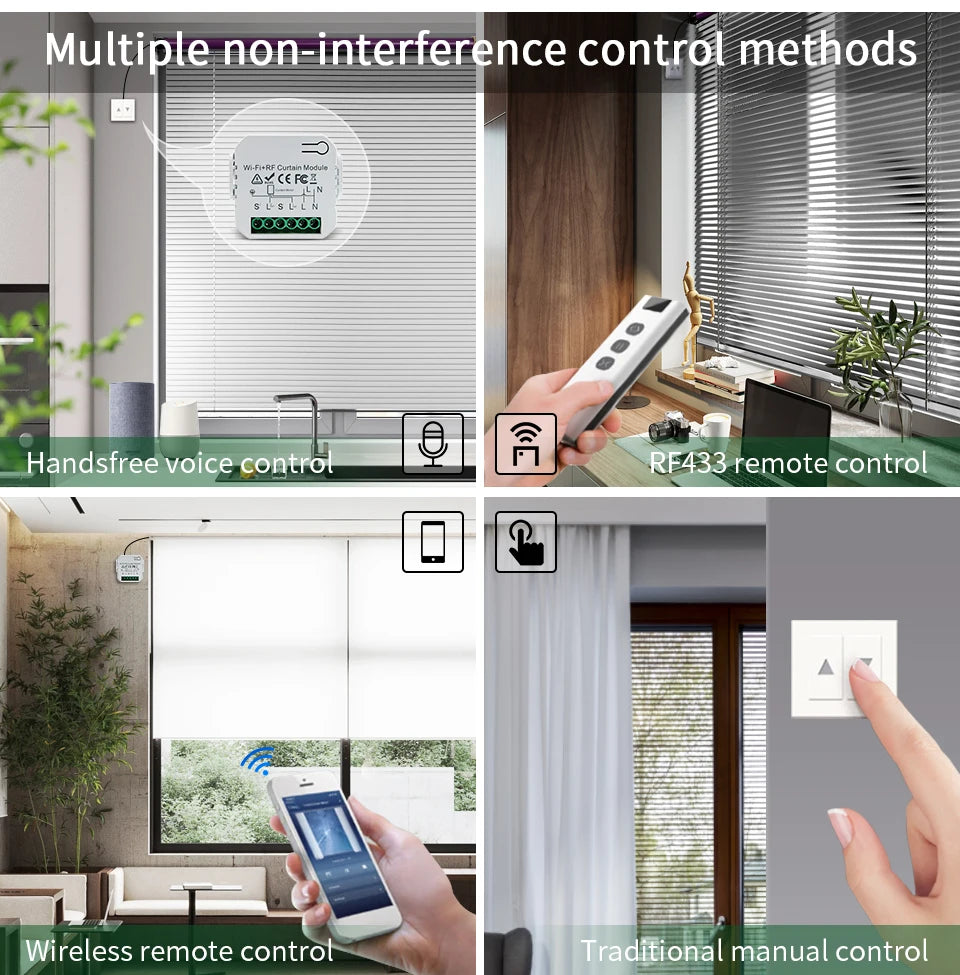 Tuya WiFi Smart Curtain Switch Controllers Roller Blinds Shutter Motor Smart Life APP Remote Control Alexa Google Home Voice Con