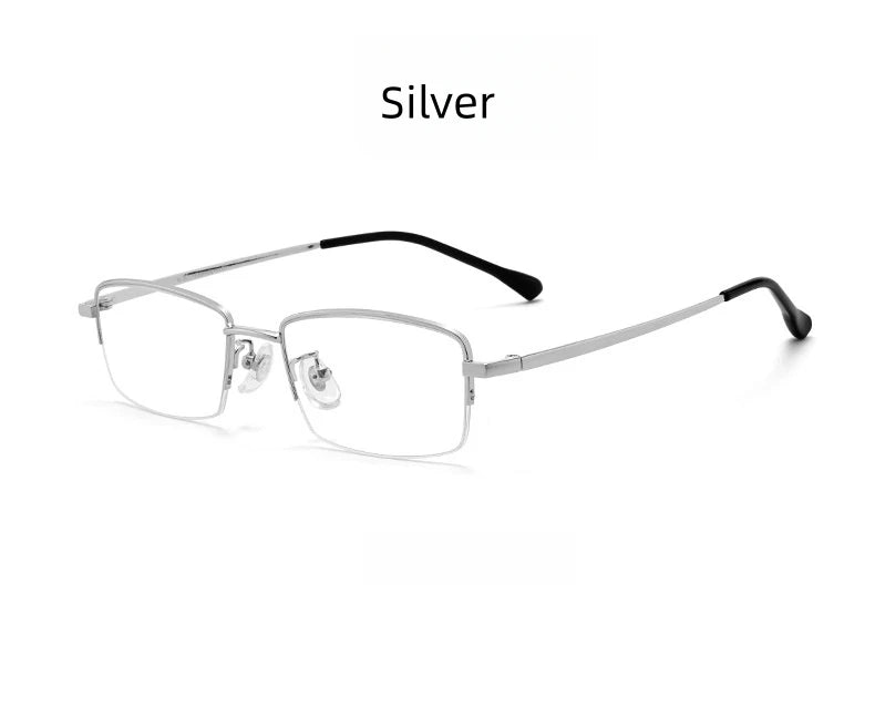 FIRADA Fashion Comfortable Glasses Retro Titanium Square Half Frame Eyewear Business Prescription Eyeglasses Frame Men 18001-C