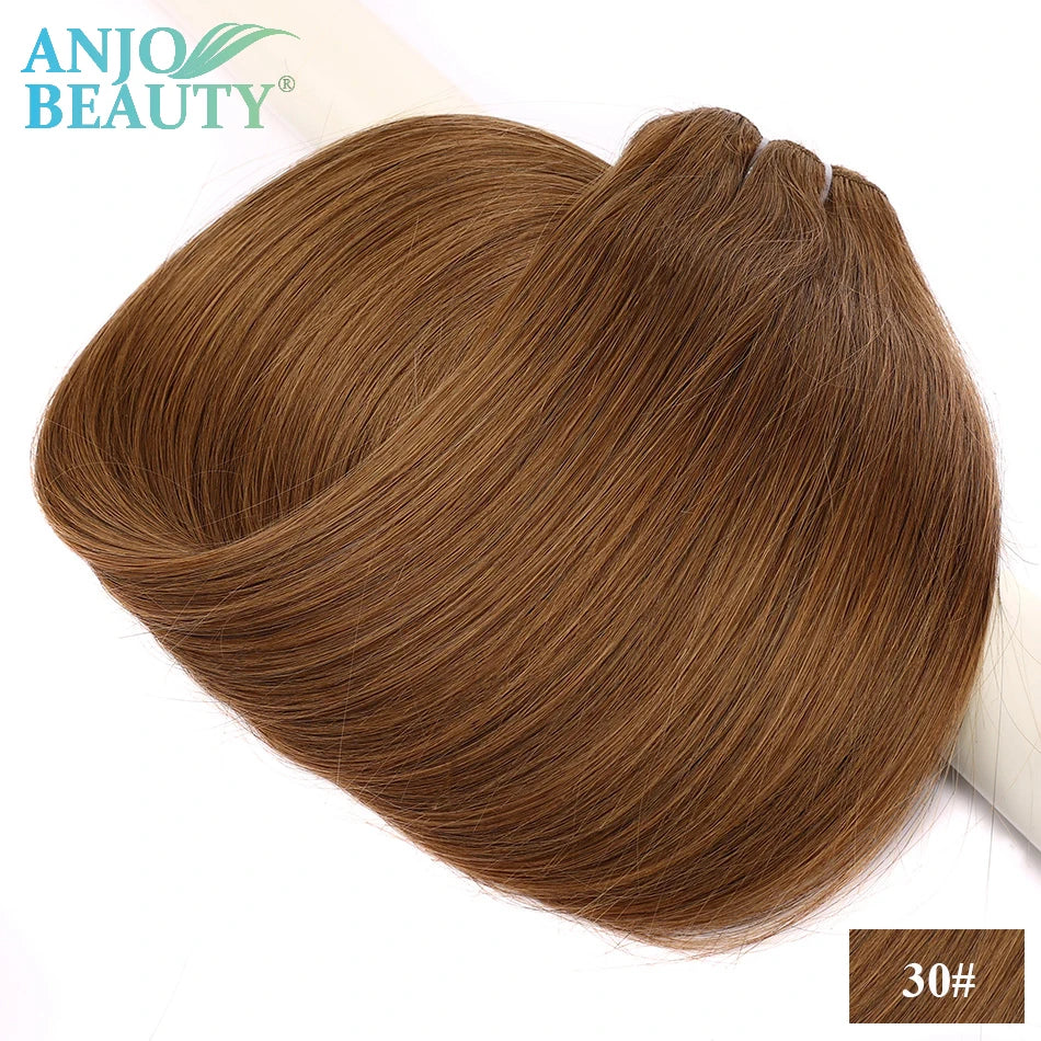 Straight Human Hair Weaves Bundles Brazilian Remy Human Hair Sew In Weft Extensions Straight Blonde 100g 16"-28" Natural Hair