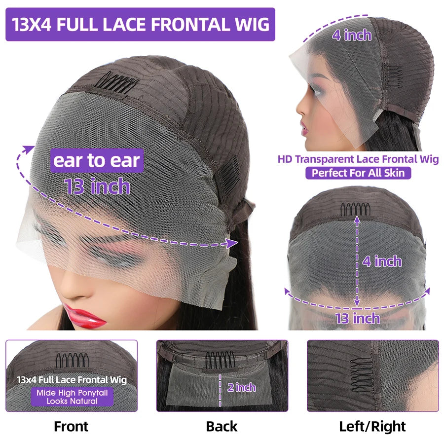 Lemoda Deep Wave Lace Front Wig Human Hair 13x6 Full Frontal Human Hair Wigs On Sale Brazilian Long Human Hair Wigs 100% 12A