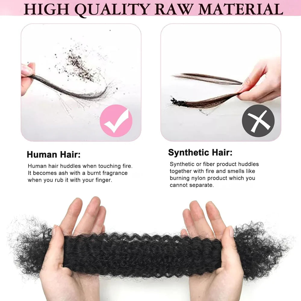 16 Inch 100G Afro Kinky Curly Bulk Human Hair For Braiding For Micro Twist 100% 4B No Weft Twists Human Hair Bundles Extensions