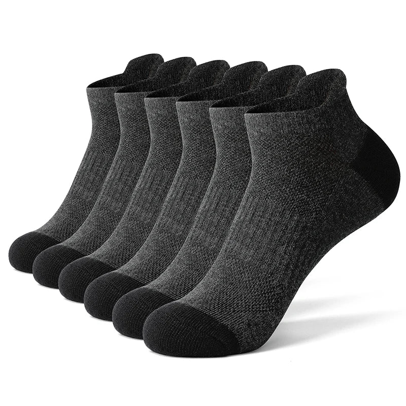 6/12 Pairs Cotton Man and Women Socks Sports Solid Color Male's Short Sock For Cycling Breathable Mesh Ankle Summer Casual Socks