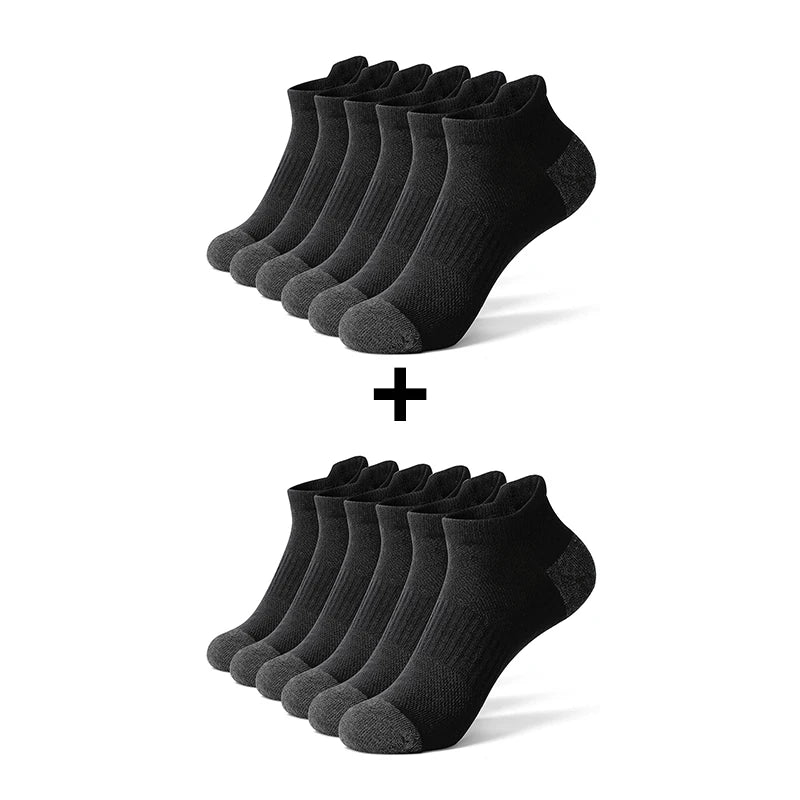 6/12 Pairs Cotton Man and Women Socks Sports Solid Color Male's Short Sock For Cycling Breathable Mesh Ankle Summer Casual Socks