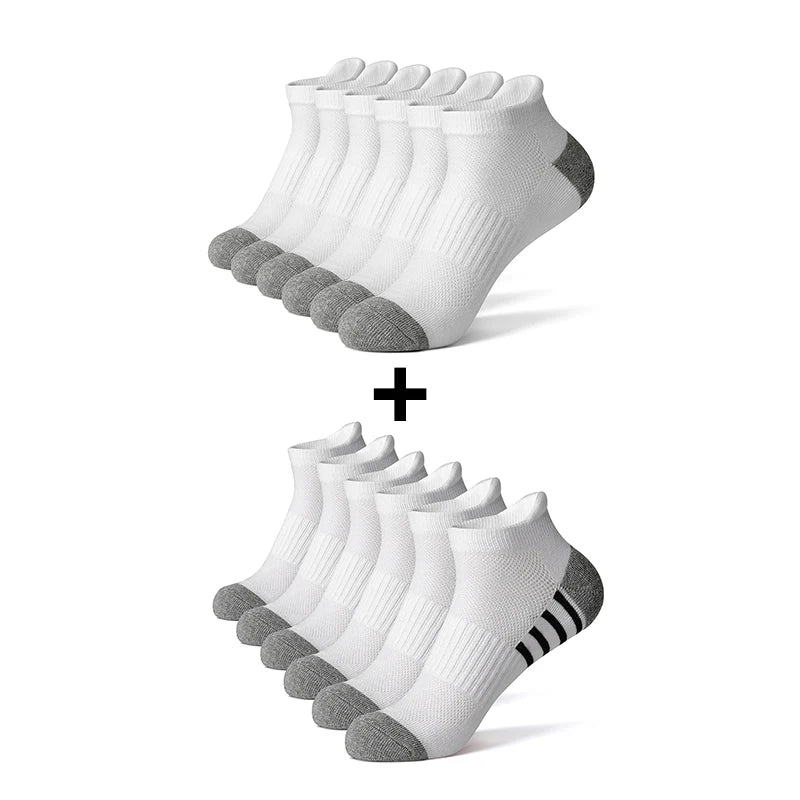 6/12 Pairs Cotton Man and Women Socks Sports Solid Color Male's Short Sock For Cycling Breathable Mesh Ankle Summer Casual Socks