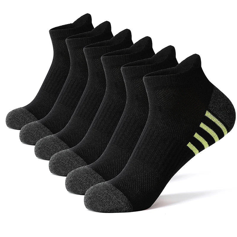 6/12 Pairs Cotton Man and Women Socks Sports Solid Color Male's Short Sock For Cycling Breathable Mesh Ankle Summer Casual Socks
