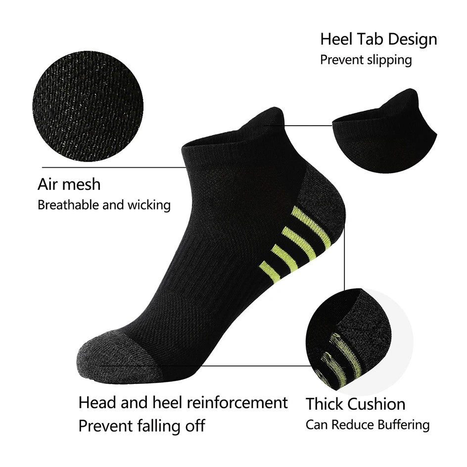 6/12 Pairs Cotton Man and Women Socks Sports Solid Color Male's Short Sock For Cycling Breathable Mesh Ankle Summer Casual Socks