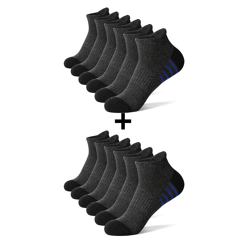 6/12 Pairs Cotton Man and Women Socks Sports Solid Color Male's Short Sock For Cycling Breathable Mesh Ankle Summer Casual Socks