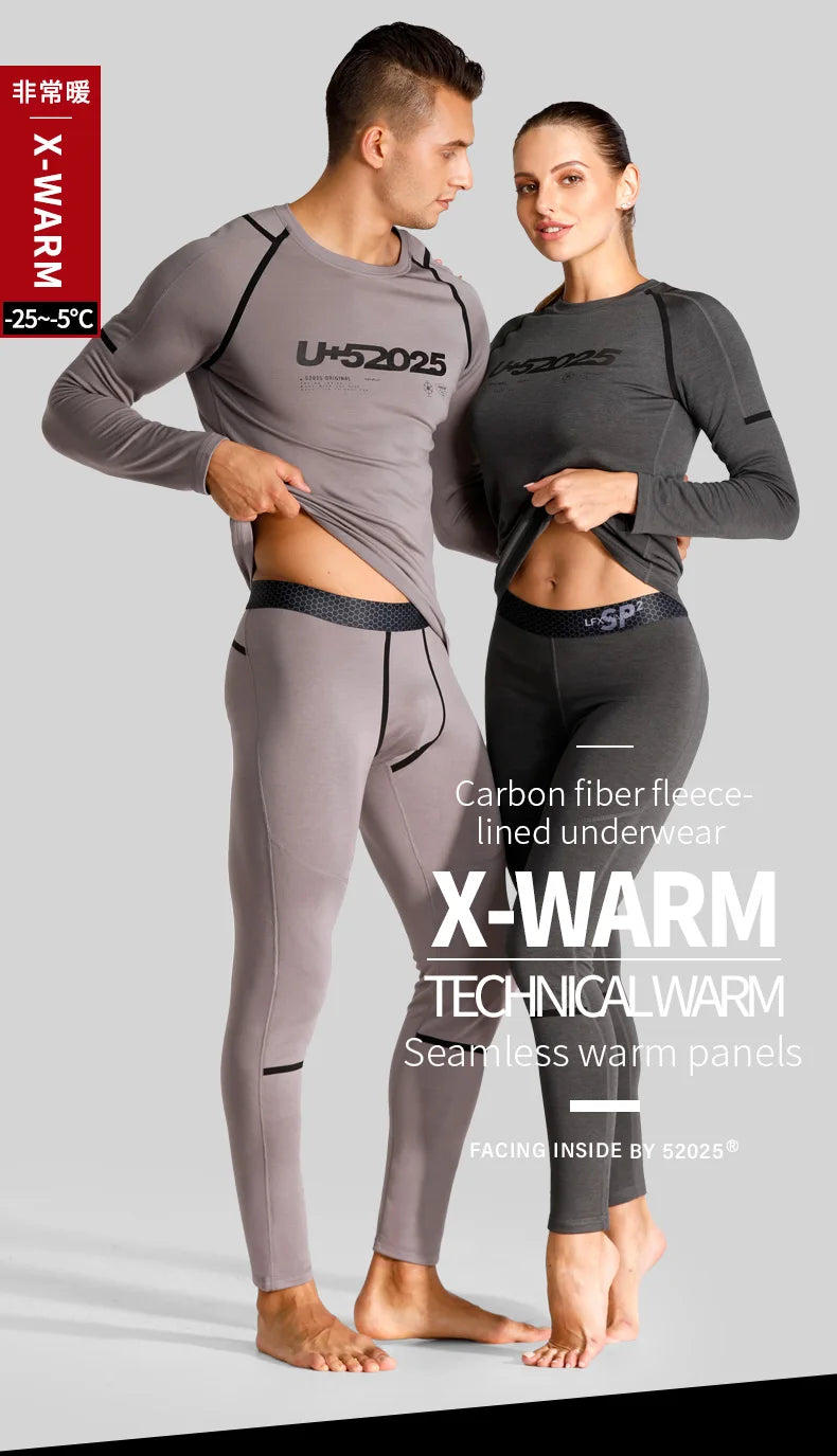 52025 Premium Warm Thermal Underwear – Fleece-lined, Stylish with Superior Warmth. Advanced Insulation & Supreme Comfort