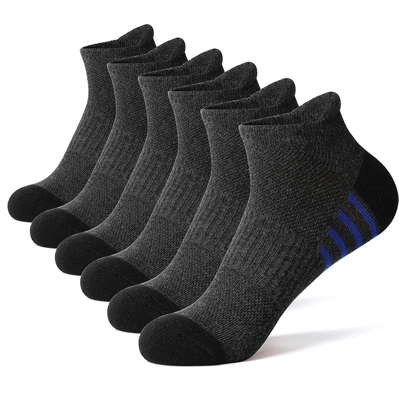 6/12 Pairs Cotton Man and Women Socks Sports Solid Color Male's Short Sock For Cycling Breathable Mesh Ankle Summer Casual Socks