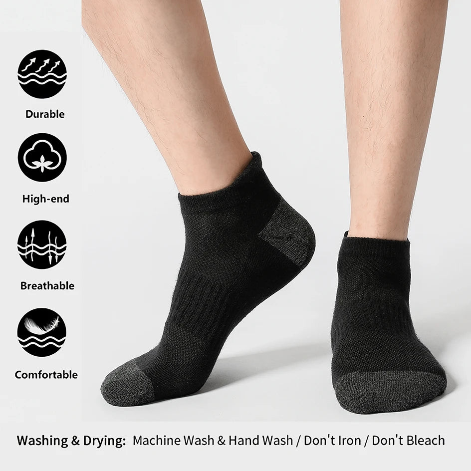 6/12 Pairs Cotton Man and Women Socks Sports Solid Color Male's Short Sock For Cycling Breathable Mesh Ankle Summer Casual Socks